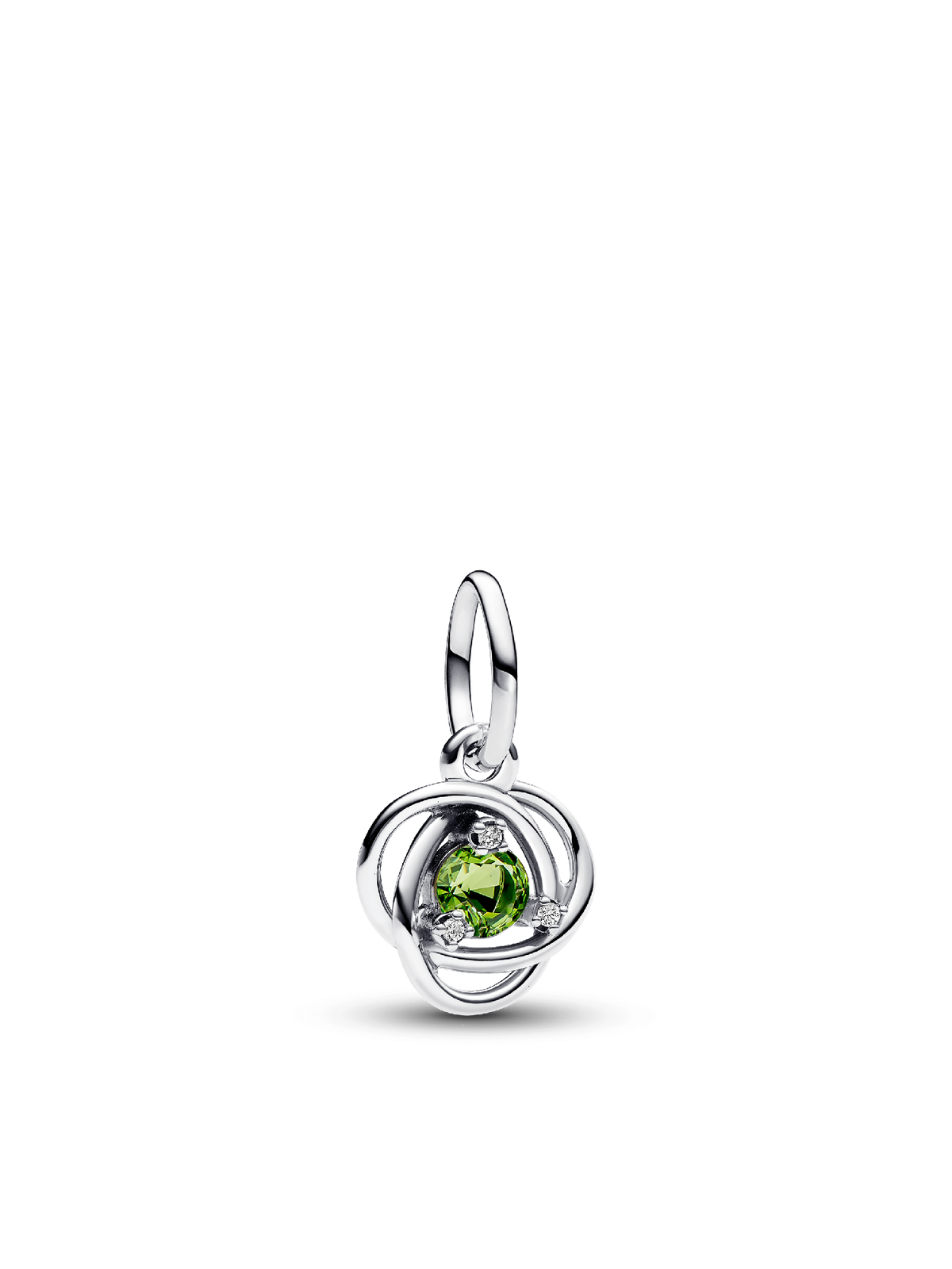 FINAL SALE - Spring Green Eternity Circle Dangle Charm - Sterling silver