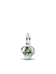FINAL SALE - Spring Green Eternity Circle Dangle Charm - Sterling silver