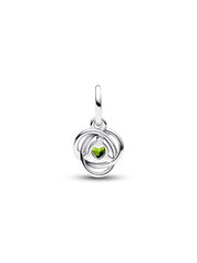 FINAL SALE - Spring Green Eternity Circle Dangle Charm - Sterling silver