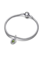 FINAL SALE - Spring Green Eternity Circle Dangle Charm - Sterling silver