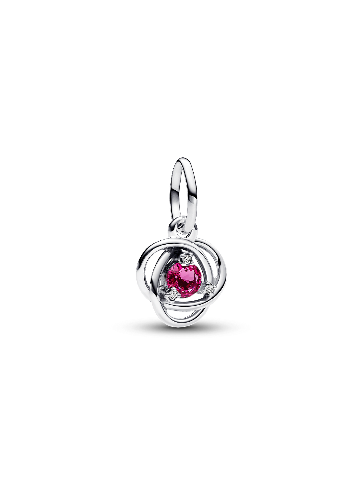 FINAL SALE - Pink Eternity Circle Dangle Charm - Sterling silver