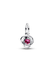 FINAL SALE - Pink Eternity Circle Dangle Charm - Sterling silver