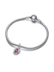 FINAL SALE - Pink Eternity Circle Dangle Charm - Sterling silver