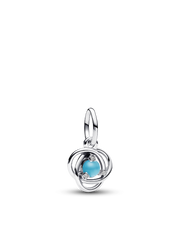 FINAL SALE - Turquoise Blue Eternity Circle Dangle Charm - Sterling silver