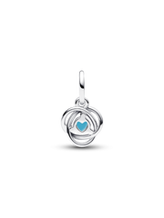 FINAL SALE - Turquoise Blue Eternity Circle Dangle Charm - Sterling silver