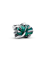FINAL SALE - Green Monstera Leaves Charm - Sterling silver