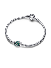 FINAL SALE - Green Monstera Leaves Charm - Sterling silver