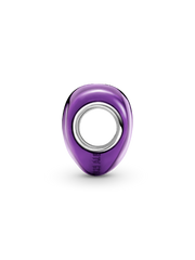 Metallic Purple Heart Charm - Sterling silver