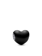 Black Heart Charm - Sterling silver