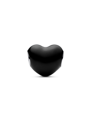 Black Heart Charm - Sterling silver