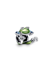 Climbing Frog Charm - Sterling silver