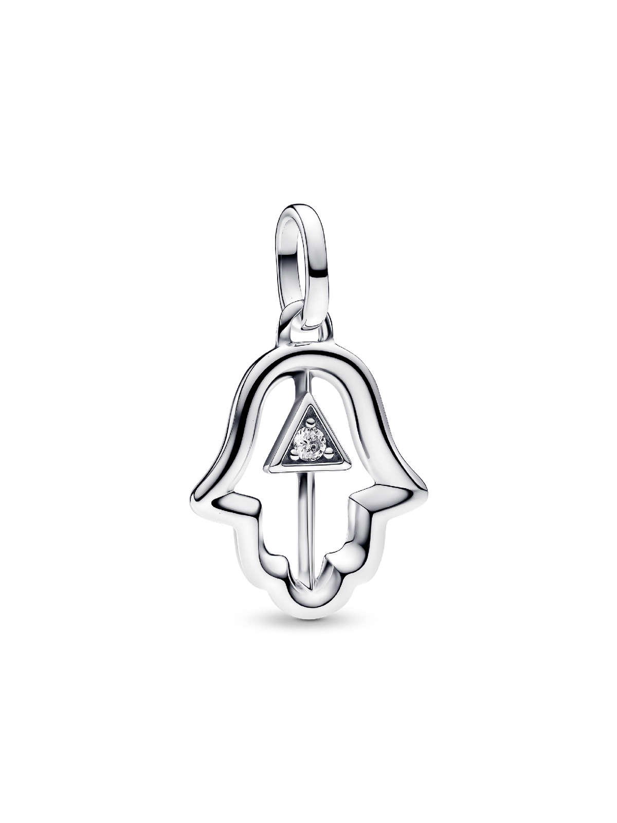 FINAL SALE - Hamsa Hand Medallion Charm - Sterling silver