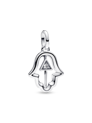 FINAL SALE - Hamsa Hand Medallion Charm - Sterling silver