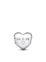 Be Love Engravable Heart Charm - Sterling silver