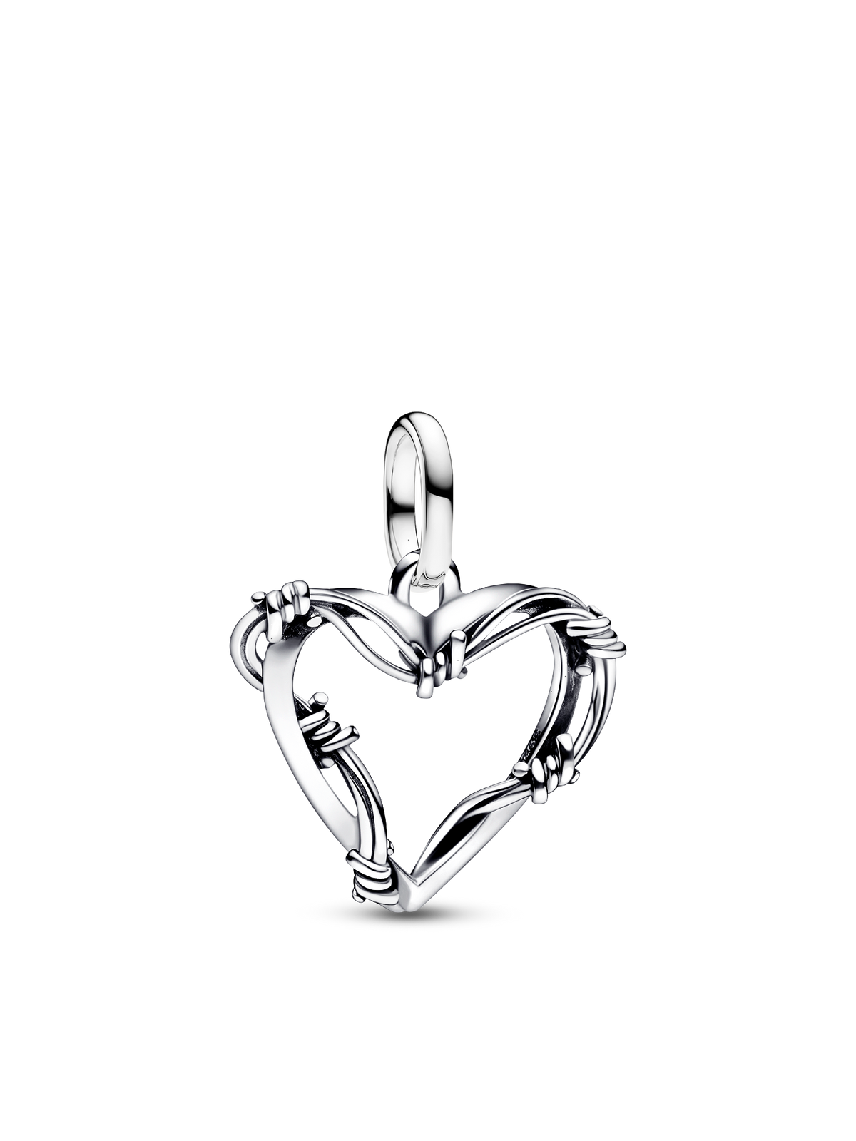 Wire Heart Medallion Charm - Sterling silver