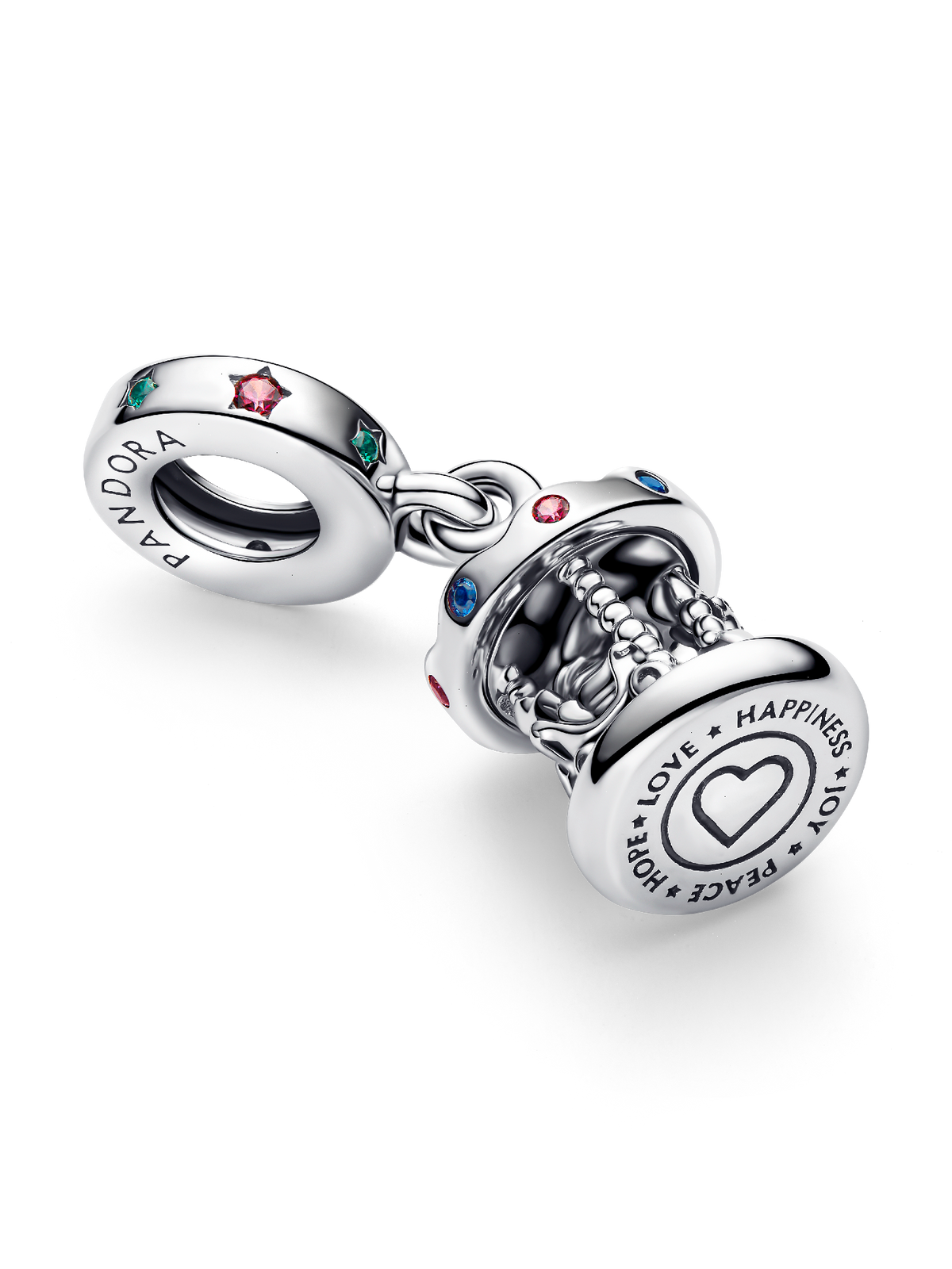 Spinning Carousel Dangle Charm - Sterling silver