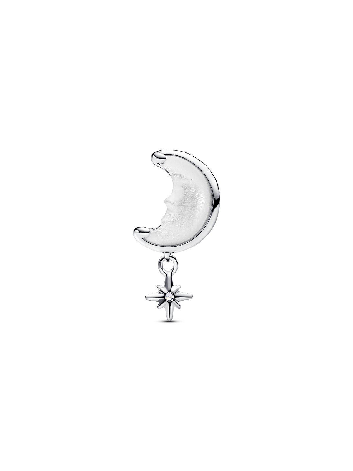 FINAL SALE - Moon & North Star Charm - Sterling silver