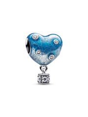 FINAL SALE - Hot Air Balloon Heart Charm - Sterling silver