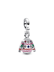 Christmas Sweater Dangle Charm - Sterling silver