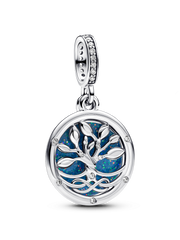 Glow-in-the-dark Infinity Tree Double Dangle Charm - Sterling silver