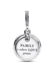 Glow-in-the-dark Infinity Tree Double Dangle Charm - Sterling silver