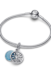 Glow-in-the-dark Infinity Tree Double Dangle Charm - Sterling silver