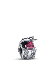FINAL SALE - Sparkling Gift Box Charm - Sterling silver