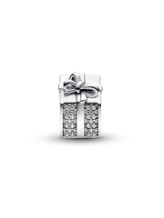 FINAL SALE - Sparkling Gift Box Charm - Sterling silver