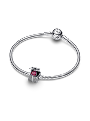 FINAL SALE - Sparkling Gift Box Charm - Sterling silver