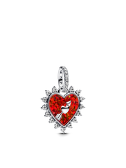 Spinnable Arrow Heart Dangle Charm - Sterling silver