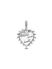 Spinnable Arrow Heart Dangle Charm - Sterling silver