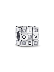 Moveable Toy Cube Charm - Sterling silver