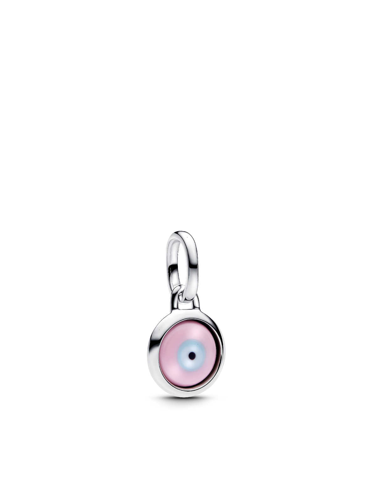Engravable Evil Eye Murano Glass Mini Dangle Charm - Sterling silver