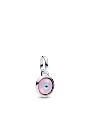 Engravable Evil Eye Murano Glass Mini Dangle Charm - Sterling silver