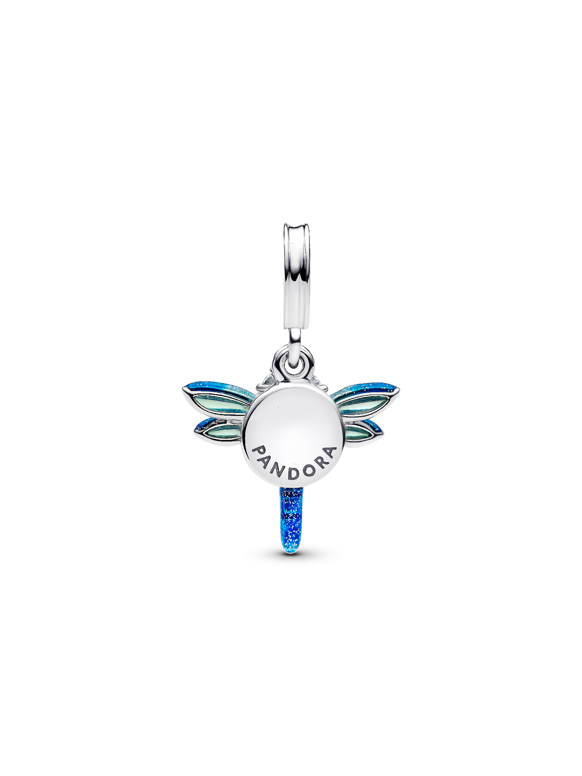 Dragonfly Double Dangle Charm - Sterling silver