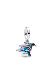 Hummingbird Double Dangle Charm - Sterling silver