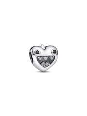 Mom's Little Monsters Heart Charm - Sterling silver