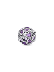 Openwork Hearts Mom Charm - Sterling silver