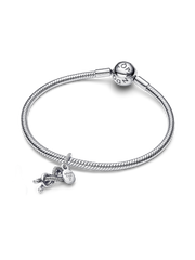 Pavé Infinity Knot Dangle Charm - Sterling silver