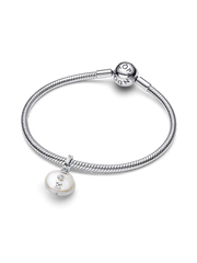 FINAL SALE - Treated Freshwater Cultured Baroque Pearl Mom Dangle Charm - Sterling silver