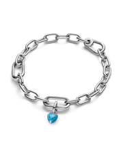 Turquoise-colored Heart Mini Dangle Charm - Sterling silver