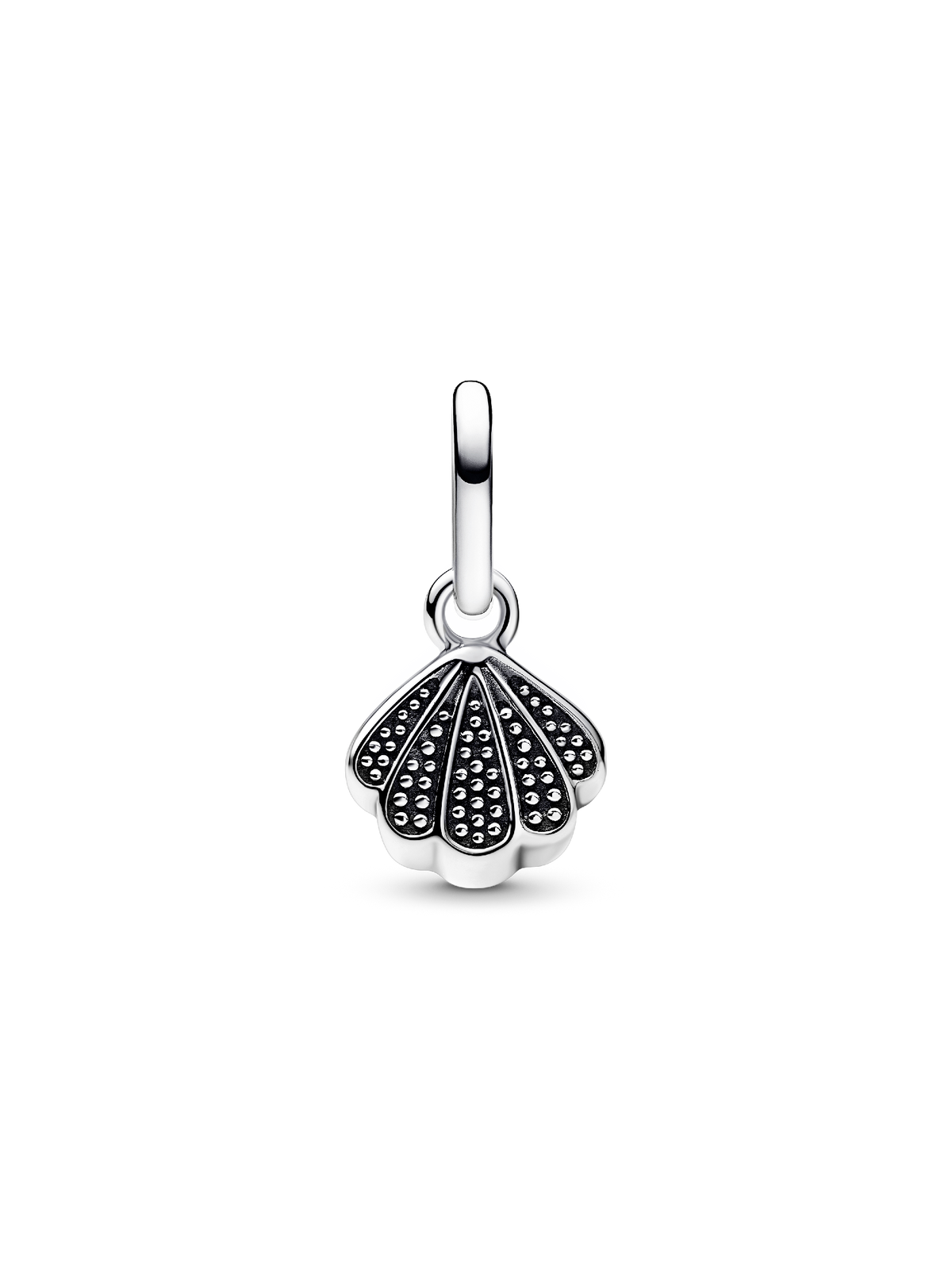 Sparkling Shell Mini Dangle Charm - Sterling silver