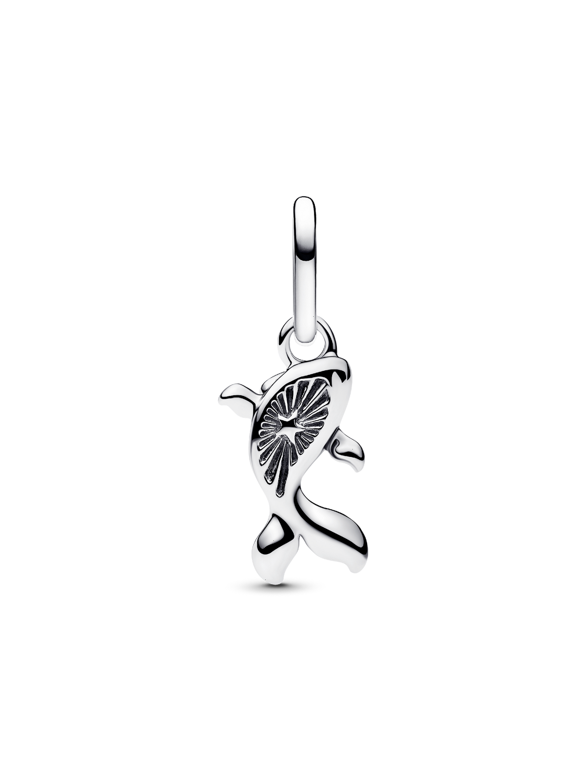 FINAL SALE - Red Murano Glass Koi Fish Mini Dangle Charm - Sterling silver