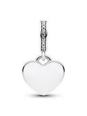 Engravable Baking Tools Heart Dangle Charm - Sterling silver