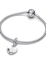 Engravable Baking Tools Heart Dangle Charm - Sterling silver