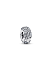 Pavé Clip Charm - Sterling silver