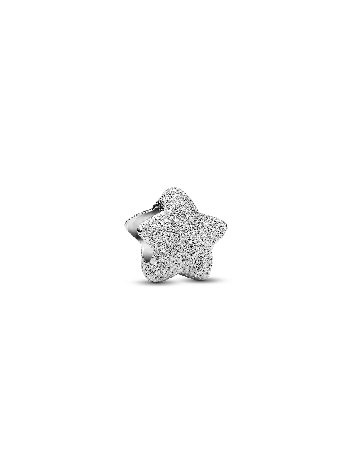 Textured Star Mini Charm - Sterling silver
