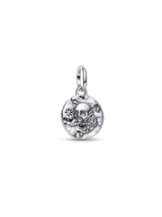 Skull Medallion Charm - Sterling silver