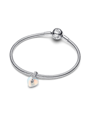 Shooting Star & Heart Dangle Charm - Sterling silver