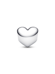 Engravable White Stone Heart Charm - Sterling silver